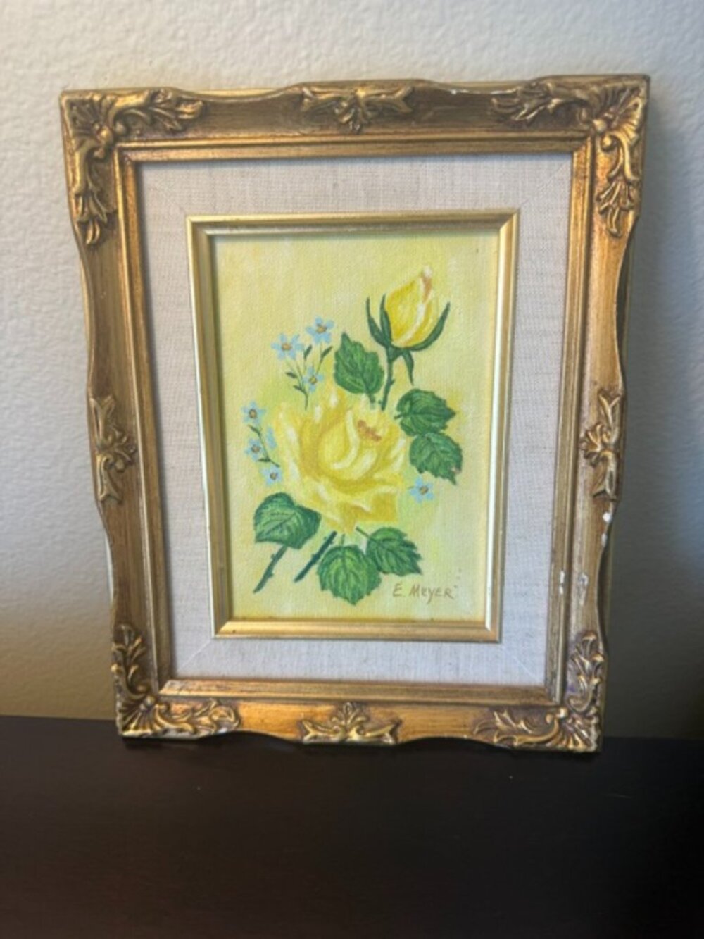 vintage E . Meyer small painting floral